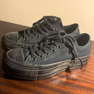 Converse CTAS Clean Lift Ox Black Platform Shoes